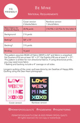Back of the Be Mine Downloadable Pattern by Penny Spool Quilts Pattern