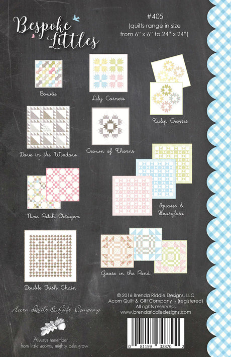 Back of the Bespoke Littles Quilt Pattern by Brenda Riddle Designs