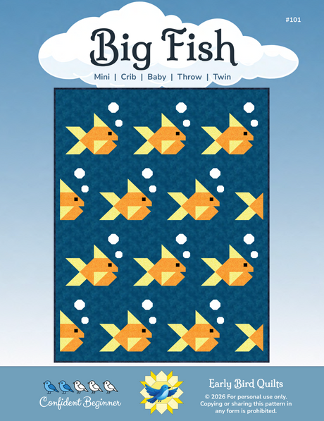 Big Fish Downloadable Pattern by Early Bird Quilts