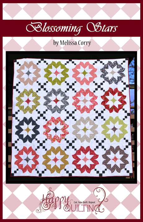 Blossoming Stars Downloadable Pattern by Happy Quilting Melissa Corry