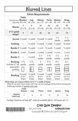 Back of the Blurred Lines Downloadable Pattern by Cozy Quilt Designs