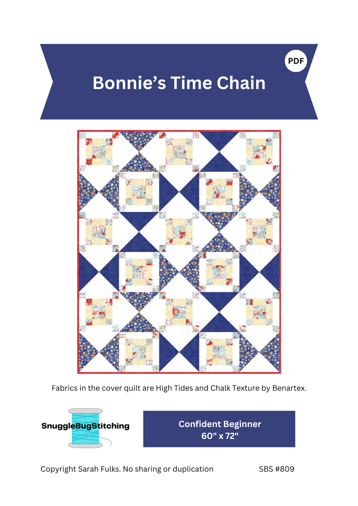 Bonnie's Time Chain Downloadable Pattern by Snuggle Bug Stitching