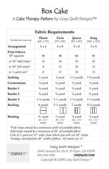Back of the Box Cake Downloadable Pattern by Cozy Quilt Designs