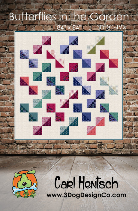 Butterflies in the Garden Downloadable Pattern by 3 Dog Design Co Quilt Patterns