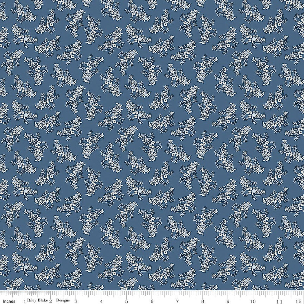 Denim & Daisy Bouquet Denim Quilt Fabric