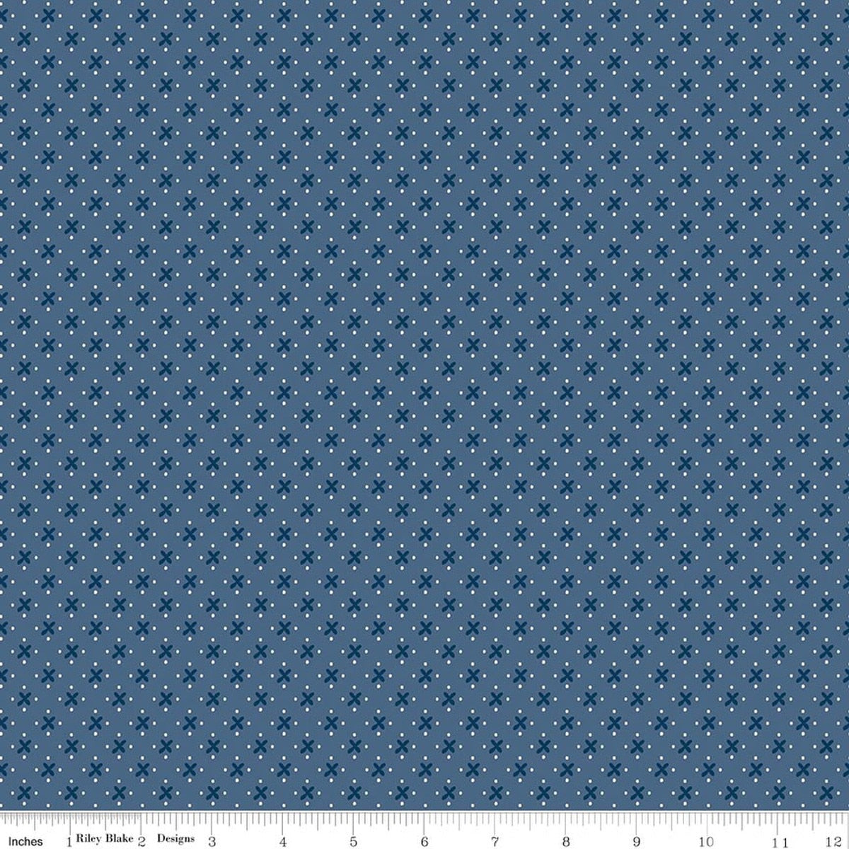 Denim & Daisy Kisses Denim Quilt Fabric