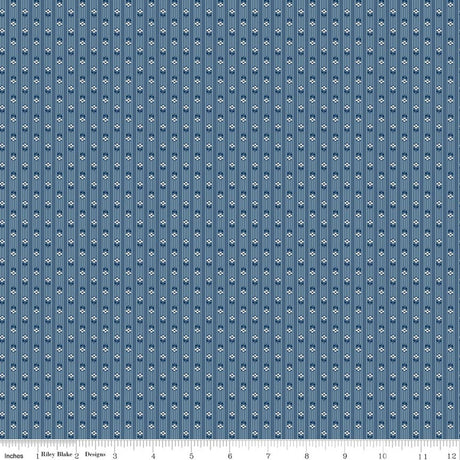 Denim & Daisy Stripes Denim Quilt Fabric