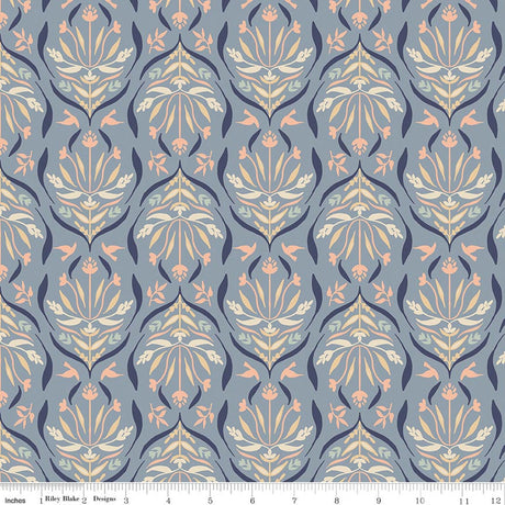 Hedgerow Haven Damask Dusk Quilt Fabric by Amber Elliot