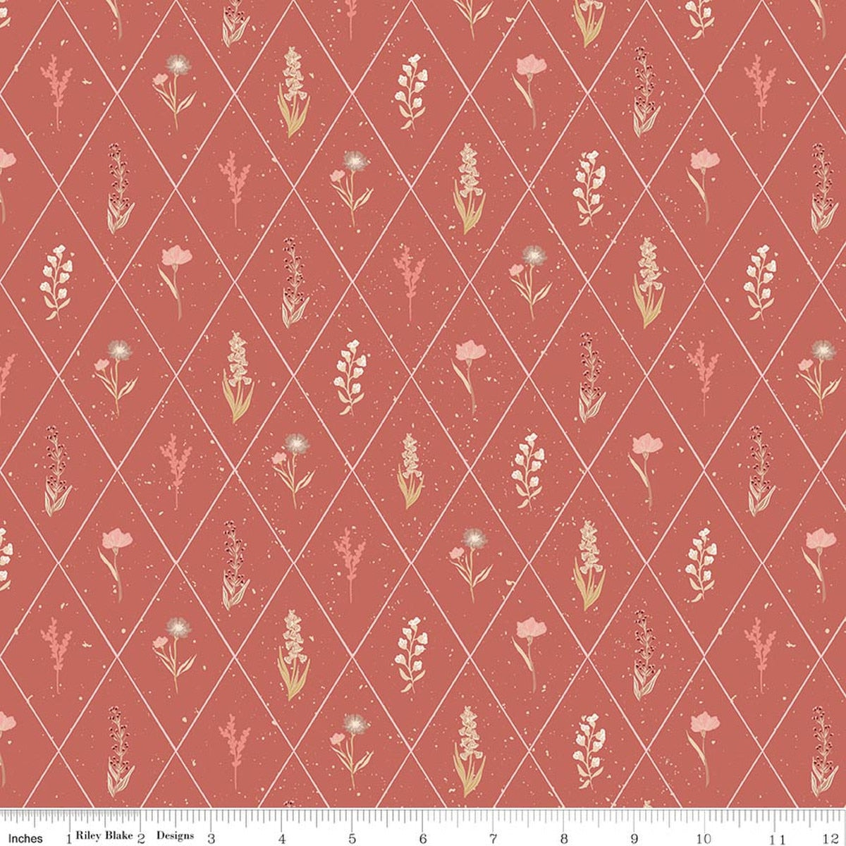 Hedgerow Haven Floral Argyle Rose Quilt Fabric by Amber Elliot