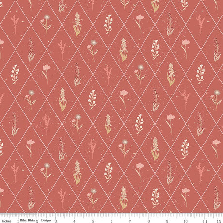 Hedgerow Haven Floral Argyle Rose Quilt Fabric by Amber Elliot