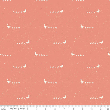 Hedgerow Haven Geese Lipstick Quilt Fabric by Amber Elliot