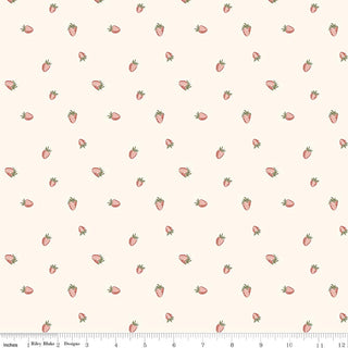 Hedgerow Haven Strawberries Cream Quilt Fabric