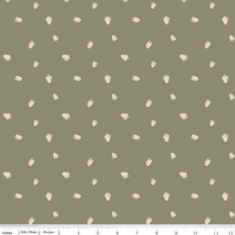 Hedgerow Haven Strawberries Rosemary Quilt Fabric by Amber Elliot