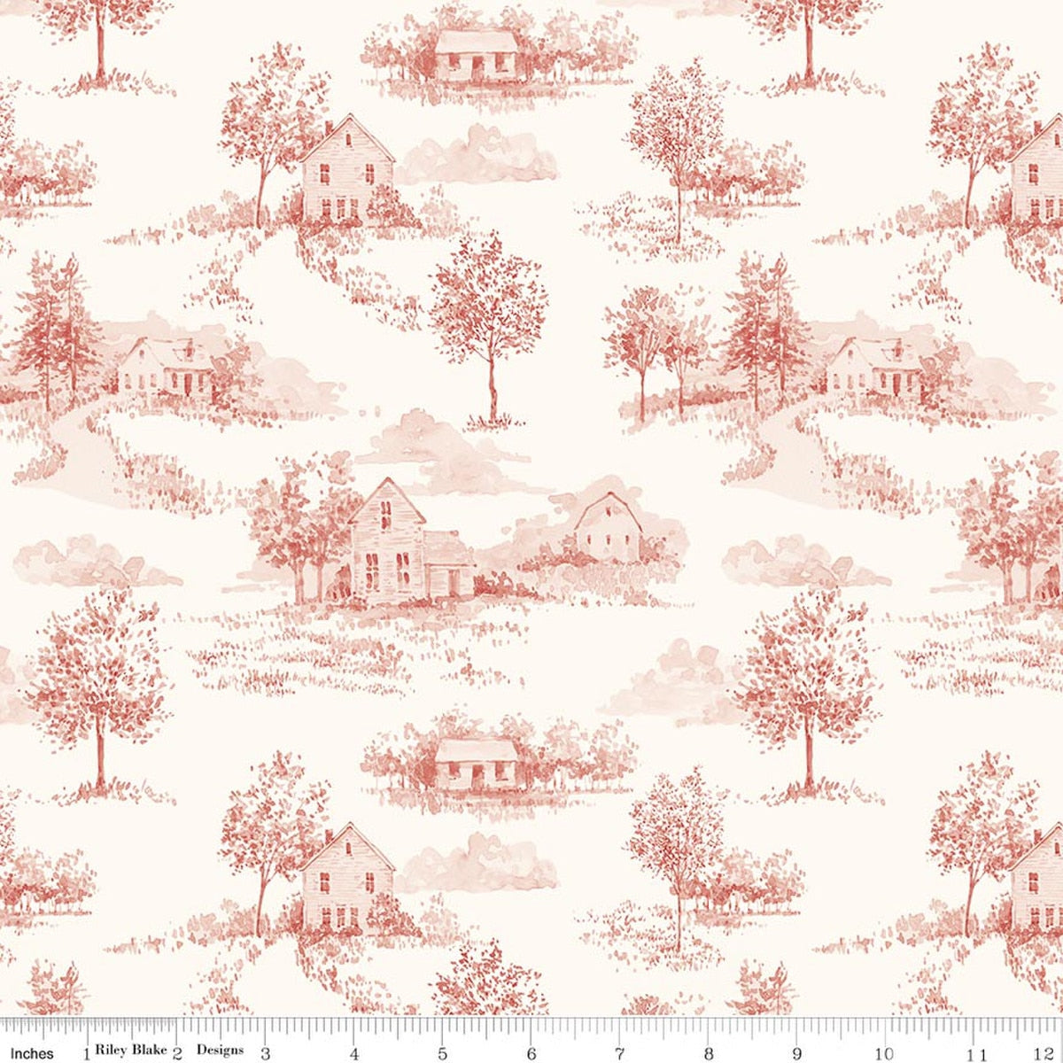 Blissful Moments Toile Rouge Quilt Fabric