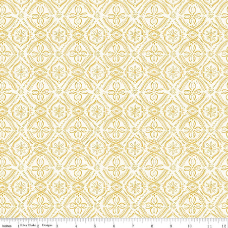 Blissful Moments Medallions Yellow Quilt Fabric
