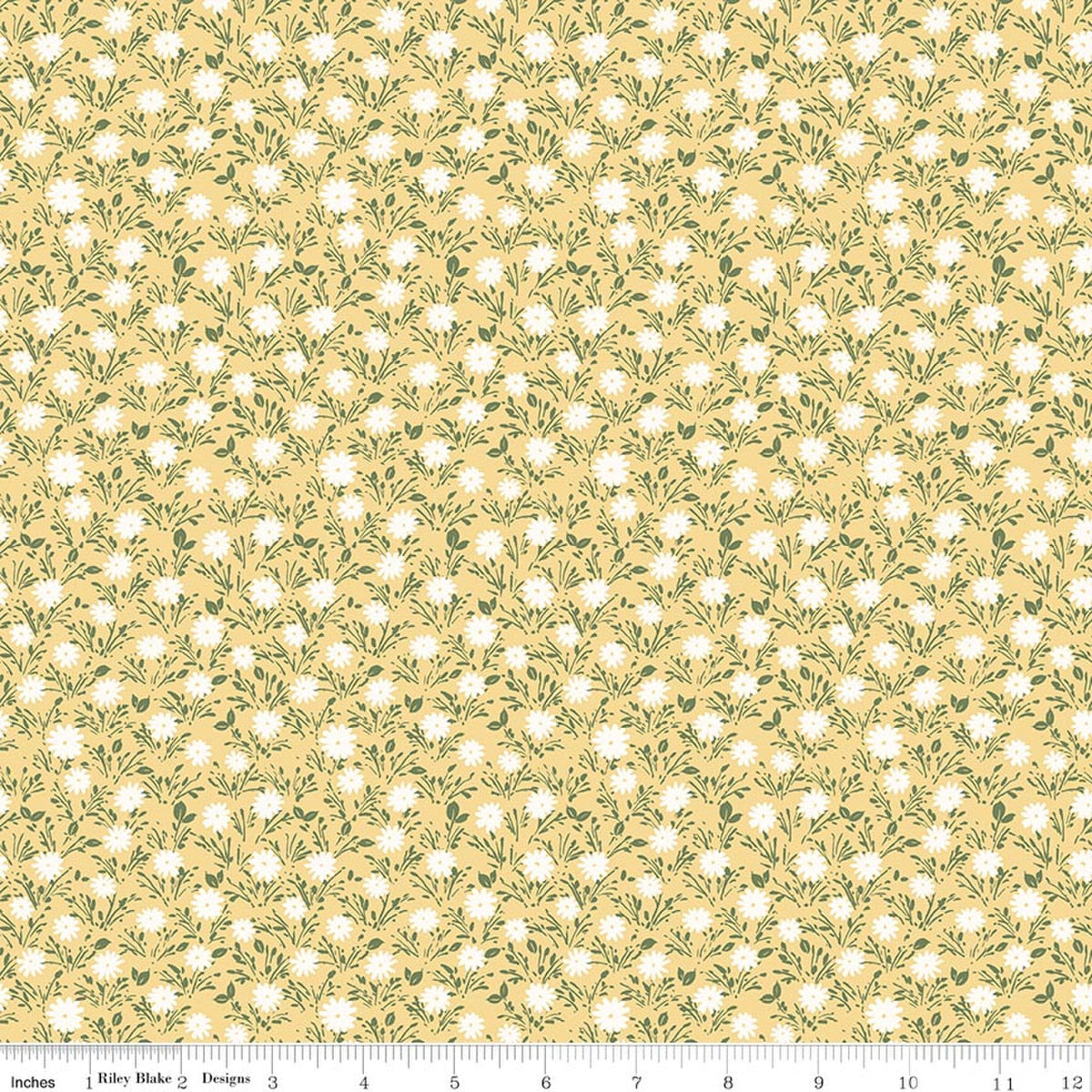 Blissful Moments Flowers Yellow Quilt Fabric
