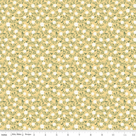 Blissful Moments Flowers Yellow Quilt Fabric