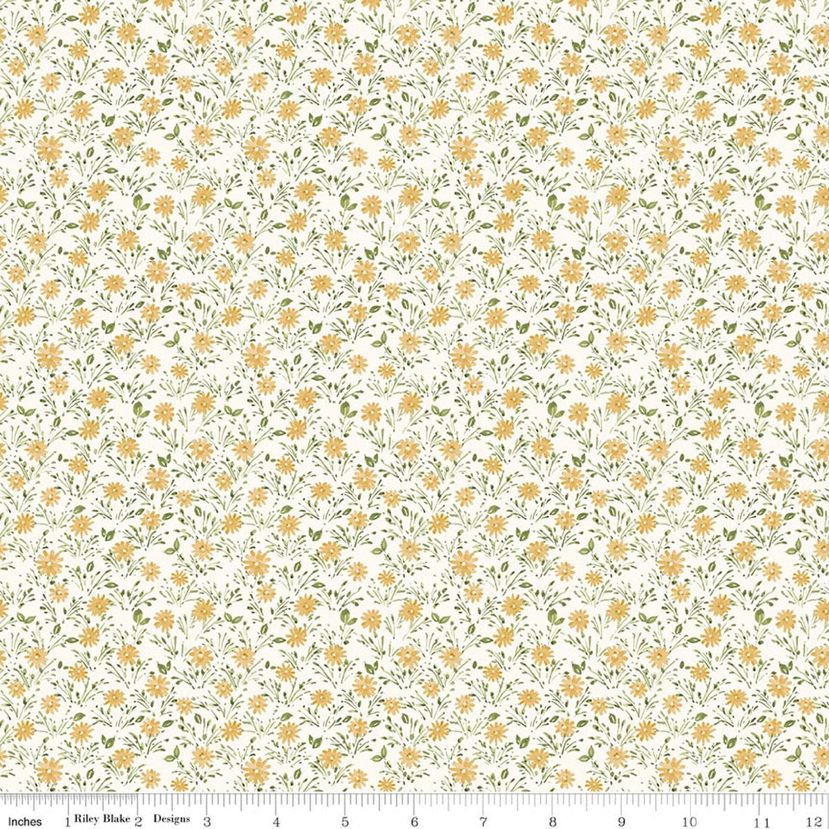 Blissful Moments Daisies Honey Quilt Fabric