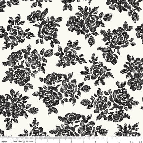 Moonlit Trellis Roses Cloud Quilt Fabric by My Minds Eye