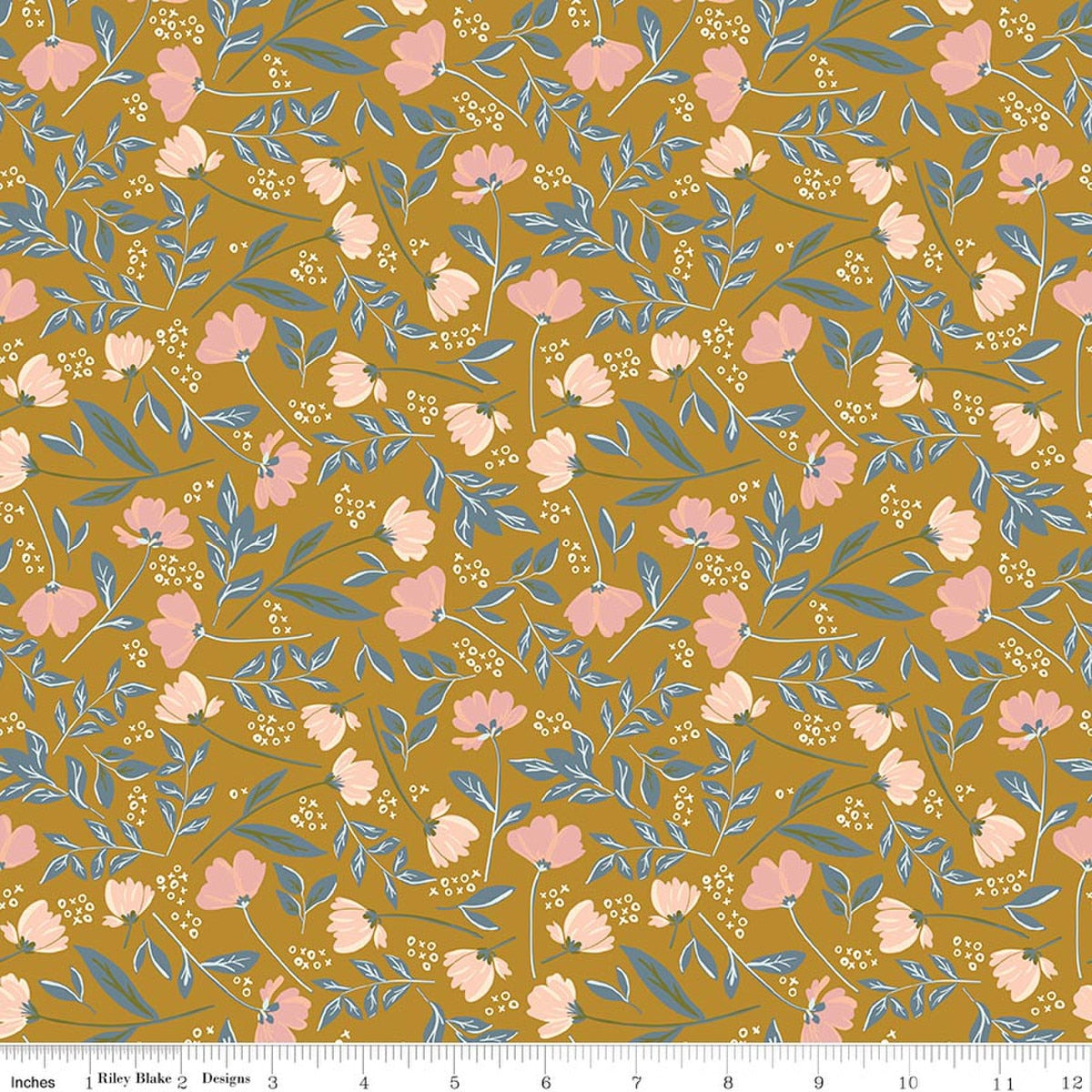 Petals & Hazel Main Butterscotch Quilt Fabric by Simple Simon
