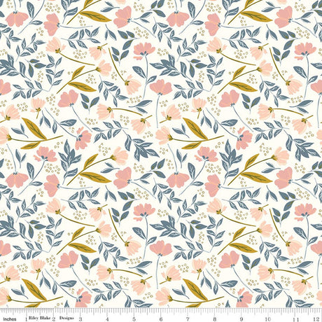 Petals & Hazel Main Off White Quilt Fabric by Simple Simon