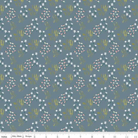 Petals & Hazel Meadow Blue Quilt Fabric by Simple Simon
