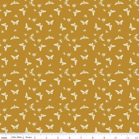 Petals & Hazel Flutter Butterscotch Quilt Fabric by Simple Simon