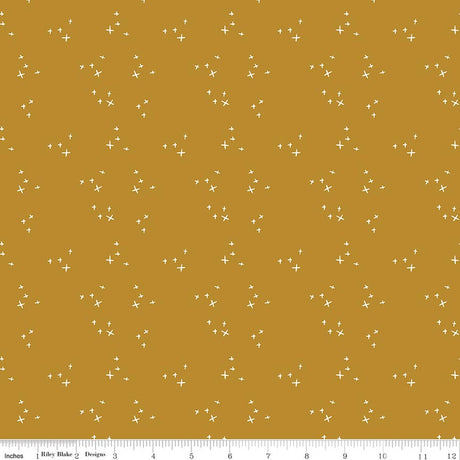 Petals & Hazel Scatter Butterscotch Quilt Fabric by Simple Simon