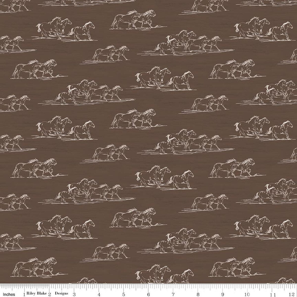 The Homestead Horse Toile Brown Quilt Fabric by The Homestead — Tara Reed
