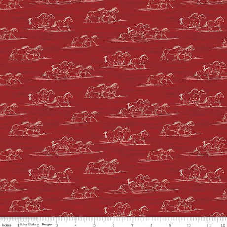 The Homestead Horse Toile Red Quilt Fabric by The Homestead — Tara Reed