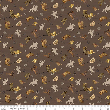 The Homestead Icon Toss Brown Quilt Fabric by The Homestead — Tara Reed