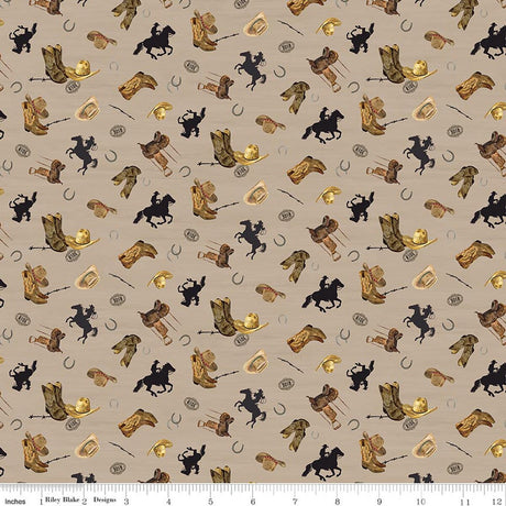 The Homestead Icon Toss Tan Quilt Fabric by The Homestead — Tara Reed