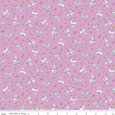 Traditional 30's Lambs Purple Quilt Fabric
