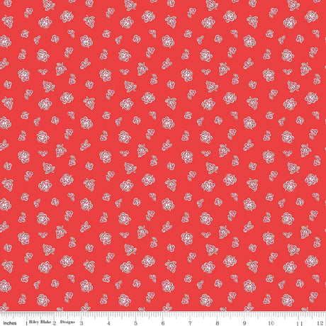 Traditional 30's Berries Red Quilt Fabric
