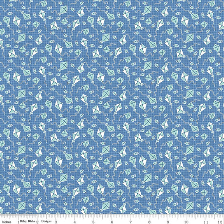 Traditional 30's Kites Blue Quilt Fabric