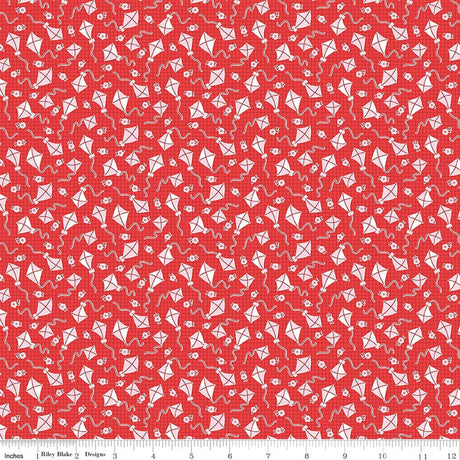 Traditional 30's Kites Red Quilt Fabric