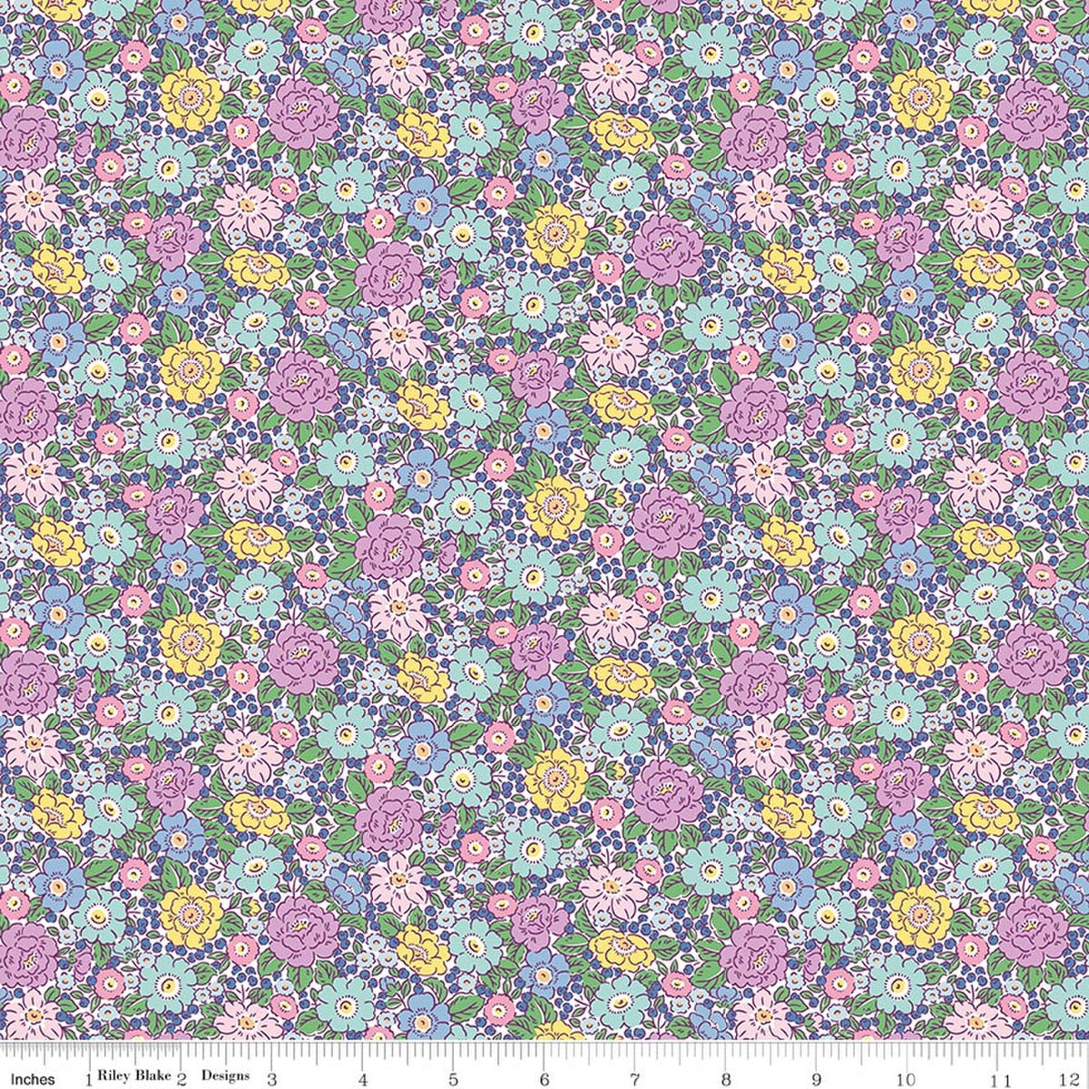 Traditional 30's Floral Purple Quilt Fabric
