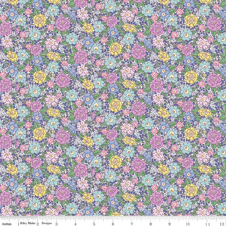 Traditional 30's Floral Purple Quilt Fabric