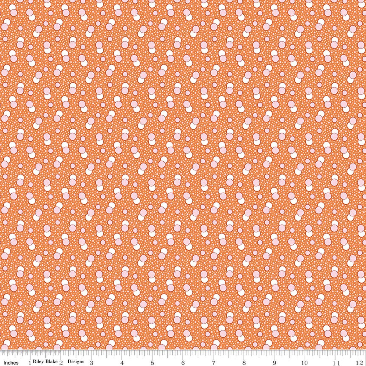Traditional 30's Dots Orange Quilt Fabric