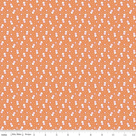 Traditional 30's Dots Orange Quilt Fabric