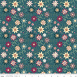 Where the Wild Flowers Are Dance Teal Quilt Fabric - Riley Blake Designs - Judi Madsen