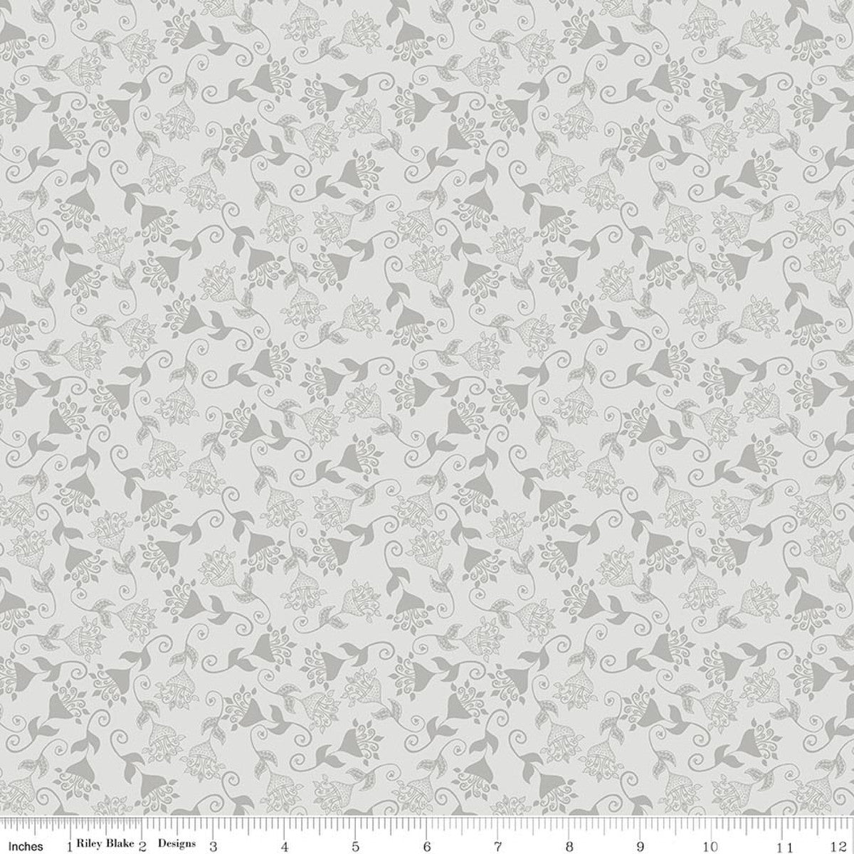 Where the Wild Flowers Are Whimsy Silver Quilt Fabric by Judi Madsen