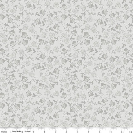 Where the Wild Flowers Are Whimsy Silver Quilt Fabric by Judi Madsen