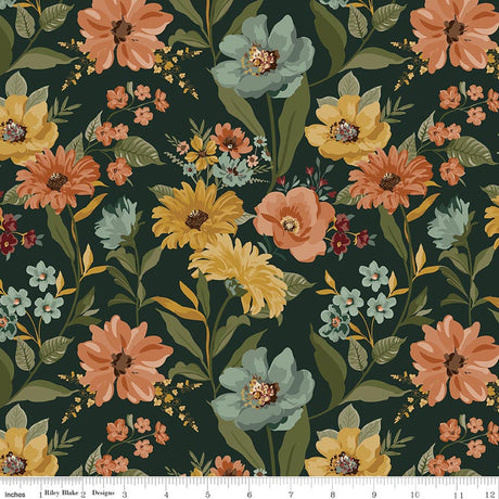 Worth Repeating Main Dark Green Quilt Fabric by Sandy Gervais by Sandy Gervais