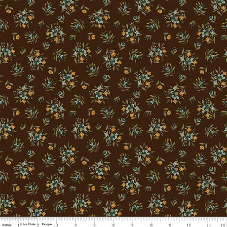 Worth Repeating Floral Coffee Quilt Fabric by Sandy Gervais by Sandy Gervais