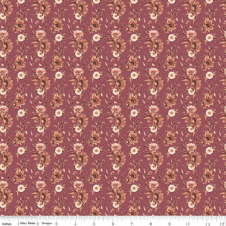 Harvest on the Prairie Floral Wine Quilt Fabric