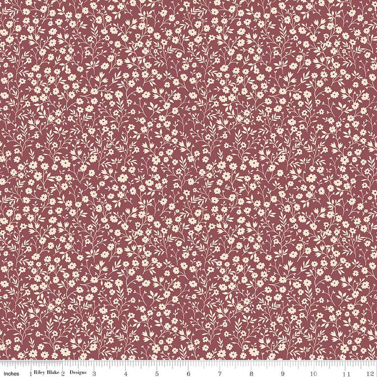 Harvest on the Prairie Ditsy Wine Quilt Fabric by Modern Prairie