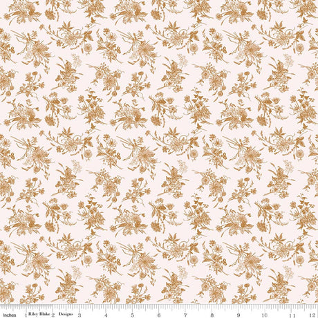Harvest on the Prairie Wildflowers Brown Quilt Fabric by Modern Prairie