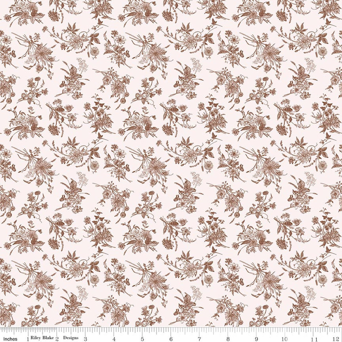 Harvest on the Prairie Wildflowers Raisin Quilt Fabric by Modern Prairie