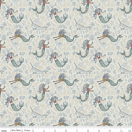 Story Land Mermaids Mist Quilt Fabric by Sarah Jane